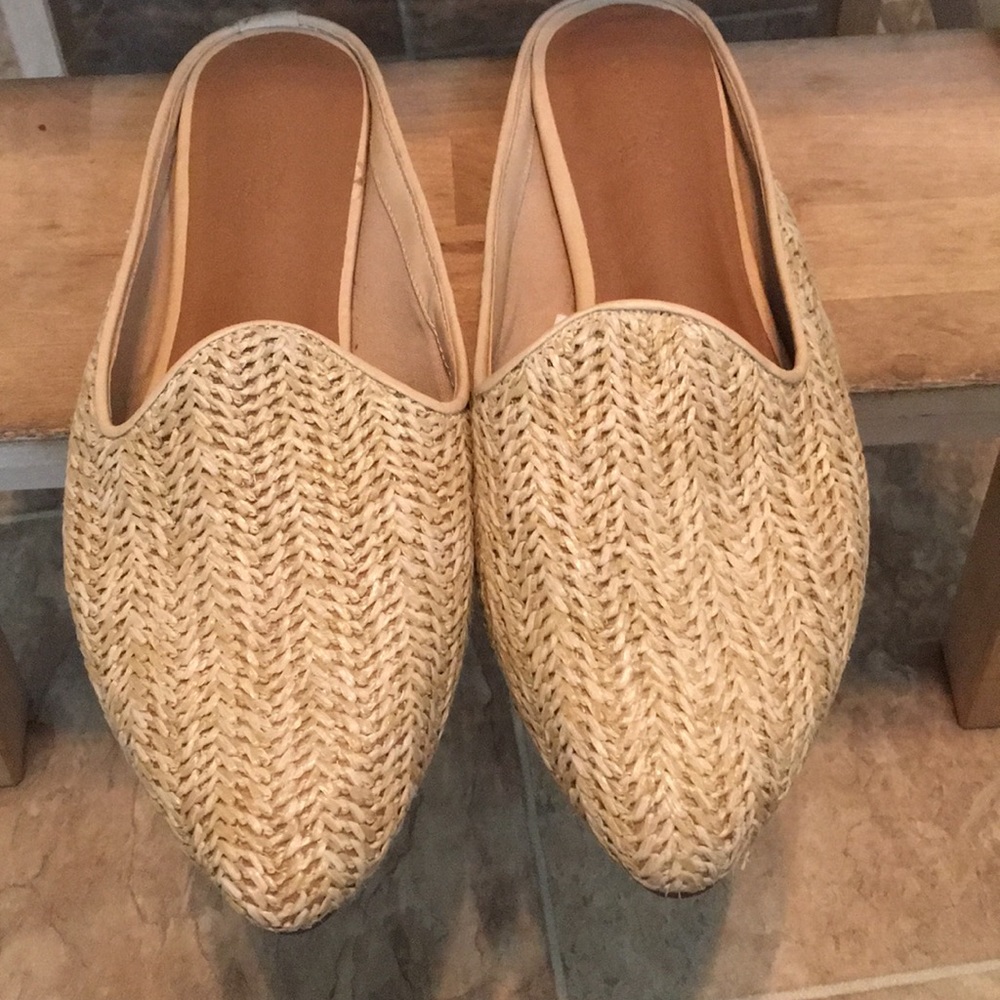 Tan Woven Mules